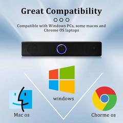 Stereo Bass Sound Computer Speakers 3.5mm USB Wired Soundbar for Desktop Laptop