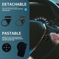 Green Bluetooth Media Remote – Waterproof Steering Wheel Control for iOS/Android