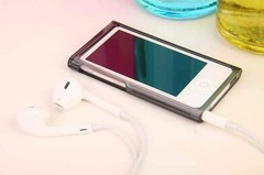 Durable Ultra-Slim Grey TPU Case for iPod Nano 7 & 8 with Clear Screen Protector