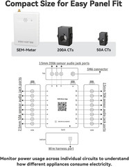 Smart Home Energy Monitor with 16 50A Circuit Level Sensors, Real-Time Power Usa