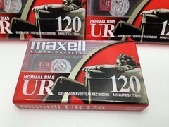 Lot Of 3 Maxell UR 120 Minute Blank Audio Cassette Tapes – New Factory Sealed