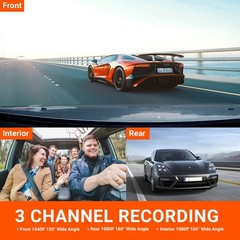 Vantrue N4 3 Channel 4K Dash Cam, 24 Hours Parking Mode, Support 512GB Max, USA