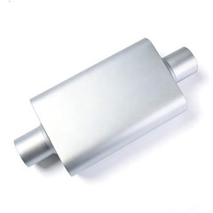 Universal 2.25″ Dual Chamber Exhaust Muffler – 17″ Overall 2.25 Inch Silver