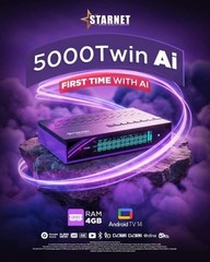 STARNET 5000 TWIN AI 4K Android Satellite Receiver 8K UHD WiFi Bluetooth 4GB RAM
