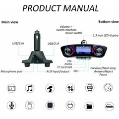 Wireless Bluetooth FM Transmitter Car Stereo Audio MP3 AUX Adapter USB Charger