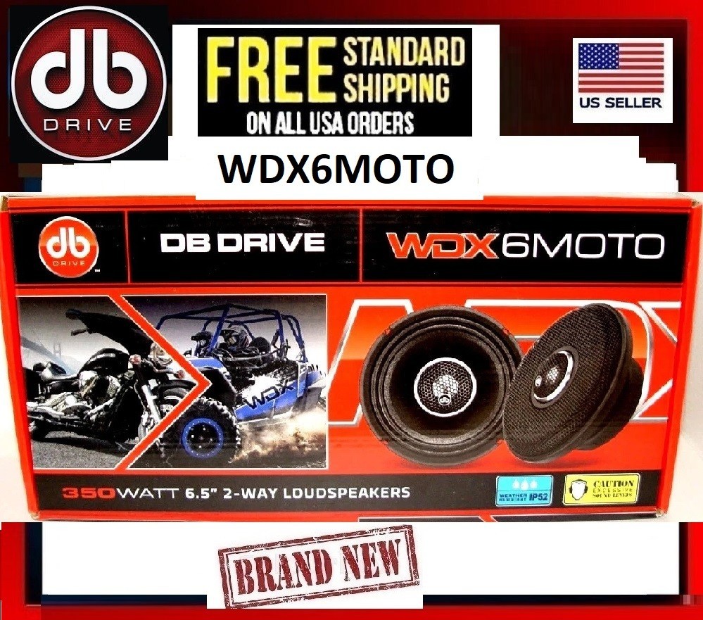 DB DRIVE WDX6MOTO 350 WATT 6.5″ WEATHER RESISTANT 2-WAY LOUDSPEAKERS (1 Pair)