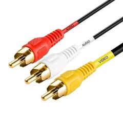 12 Feet Heavy Duty 3 RCA Gold Plated Composite Audio Video AV Cable New Sealed