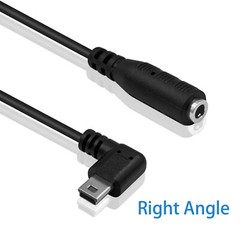 Right Angle Mini USB Male to 4Pole 3.5mm Female Adapter Cable for Mic Microphone