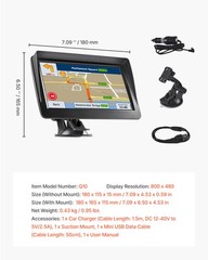 VEVOR GPS Navigator for Car 7in Touch Screen 8GB GPS Navigation System with Map