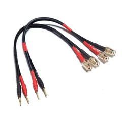 Speaker Cable with Banana Plug and Jack Connectors, Flex pin Banana Plugs to