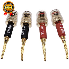 CESS-220 Pin Banana Plug to 4Mm Female Banana Jack/Speaker Wire, 4 Pack