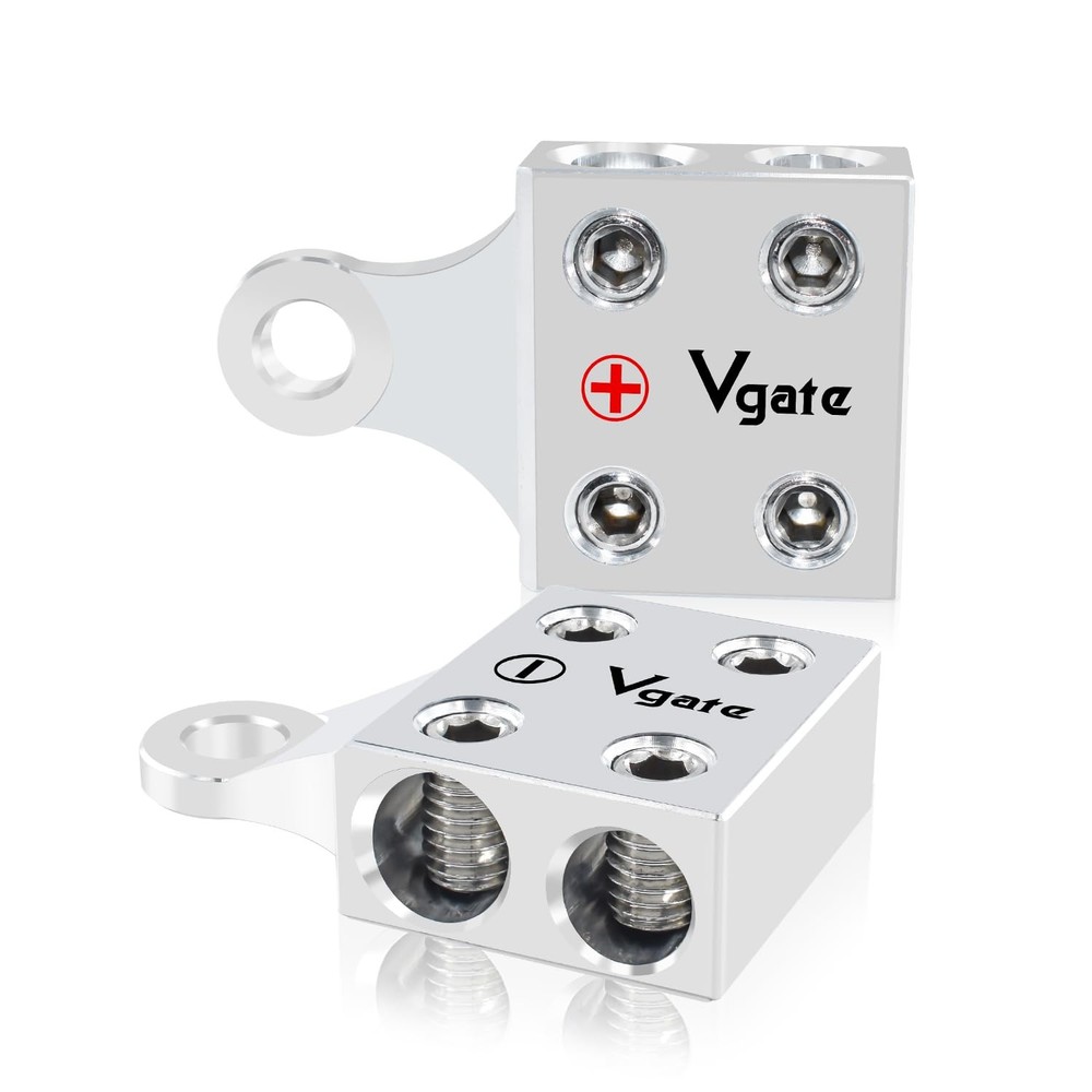 Battery Terminal Connector, 4-Way Battery Post Terminals, 8AWG up to 2/0(XL)