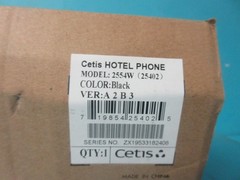 NEW BLACK CETIS PUSH-BUTTON WALL TELEPHONE PHONE HAC AEGIS 2554W WITH GRAY CORD