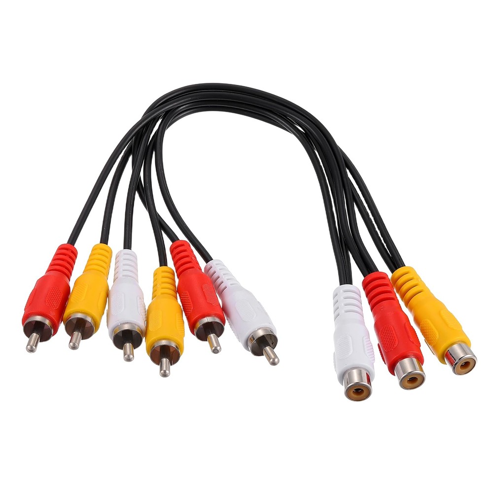 AV Audio Video Splitter Cable, 3 RCA Female Plug to 6 RCA Male Jack 25cm Comp…
