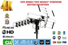 990 Mile 1080P HDTV Outdoor Amplified TV Antenna Digital HD TV UHF VHF 360 Rotor