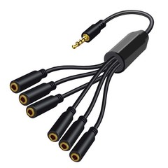 3.5mm TRRS 4-Pole Male to 5/6 Way Female Splitter Audio Earphone Headset Cable