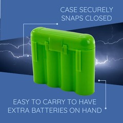 6 GREEN AA AAA BATTERY BATTERY PLASTIC STORAGE CASE HOLDER BOX USA SHIP