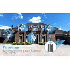 OOSSXX Solar Wireless Security 2Cameras W/Station Outdoor WiFi CCTV Night Vision