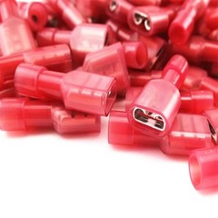 100-500pcs Female Nylon Crimp Connectors Insulated Wire Spade Terminals AWG18-22