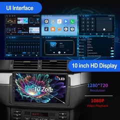 6GB+128GB QLED 10.1″ 2DIN Car Stereo Radio Carplay Android 15 8-core Navi WIFI