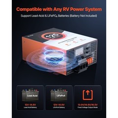VEVOR 125A RV Power Converter 110V AC to 12V DC Battery Charger for Camper Trail