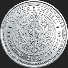 1 Oz .999 Fine SiIver Round SiIver Shield Trivium Girls SiIver Shield BU*1
