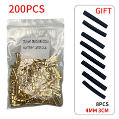 200pcs U Type Brass Terminal Connectors 0.3-1.5mm² Double Crimp Set – NEW