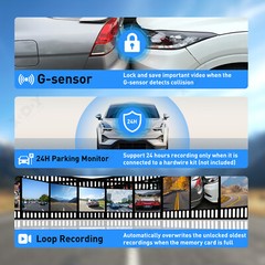 11.3″ Portable Dash Cam Wireless Apple CarPlay Android Auto Car Stereo microSD