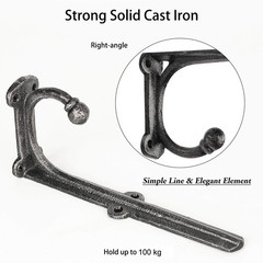 Rustic Shelf Brackets 8 Inch Shelving Brackets, 8Inch 4Pack, Black