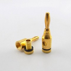 Musical Audio Speaker Cable Wire Jack Connector 4mm Banana Plug Gold Plated