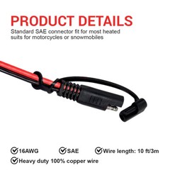 16AWG SAE to SAE Extension Cable 2Pin Quick Disconnect Wire Harness 3ft 6ft 10ft