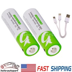 USB AA AAA 9V D Size Lithium ion Li-ion Rechargeable Battery 1.5V W/ Type C Lot