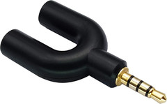 2 Pack 3.5mm Headphone and Mic Splitter Adapter U Shaped Audio Stereo Converter