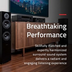 Fluance Elite 5.0 Surround Sound Home Theater Speaker System – White