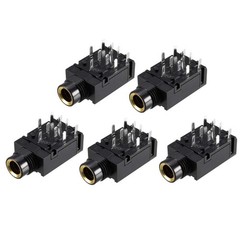 uxcell PCB Mount 6.35mm 9 Pin Socket Headphone Stereo Jack Audio Video Black