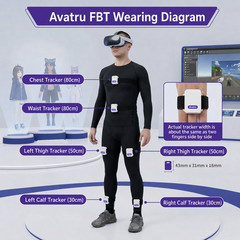 AVATRU SlimeVR Compatible Full-Body Tracker 6-Pack VRChat SteamVR FBT LSM6DSV