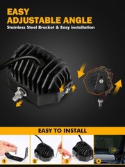 AUXBEAM Amber 4″ LED Work Light Bar Spot Pods Fog Offroad For ATV SUV Truck Boat