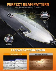 Fahren 9012/Hir2 LED Headlight Bulb 60000LM High/Low Beam 10 Years W/Cooling Fan