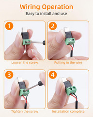 USB C to 2Pin Screw Terminal Adapter 5V Type C Solderless Converter 4 PCS
