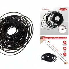 50PCS Square Rubber Drive Belt For Audio Cassette Player Recorder Repair Parts