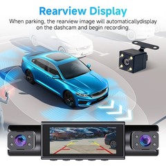 4Lens Car Dash Cam Front Rear Inside Left Right 360° Camera Wifi HD 1080P +64GB