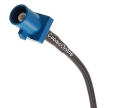 4ft Fakra Z Male to Fakra Z Female Water-Blue Color 50Ω Extension RG174 Cable