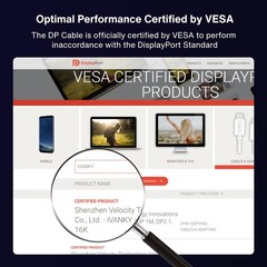 16K Displayport Cable 2.1, VESA Certified DP Cord 16K60Hz,8K120Hz,4K240Hz, Di…