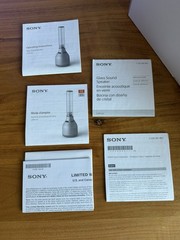 Sony LSPX-S3 Glass Sound Speaker Bluetooth LED Light 8W 3.7×11.4in Gray Portable