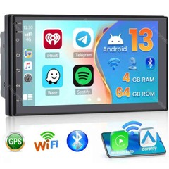 4+64GB 7 Inch 2DIN Car Stereo Radio Android 13 Carplay GPS Navi Bluetooth FM RDS