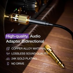 1/4 to 1/8 Inch Stereo Audio Adapter – 24K Gold 6.35mm to 3.5mm | 2 Pack