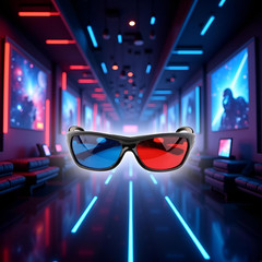 1Pcs Black Adult Black Frame Red Blue 3D Glasses for Dimensional Anaglyph Movie