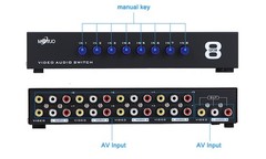 MT-VIKI 8-way RCA switcher 8 in 1 out AV Selector Box For TV Satellite