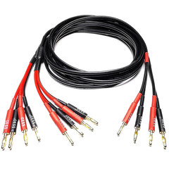 Bi-Wire Banana Plug Splitter Speaker Cable, 6 Ft, 2-Pack