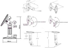 5 Pcs White Universal Wall or Ceiling Satellite Speaker Mount Bracket fits Bose